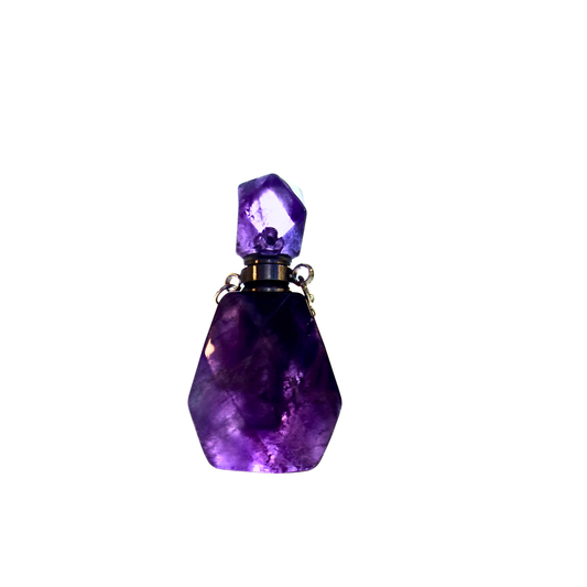 Amethyst Pendant Perfume Bottle Necklace