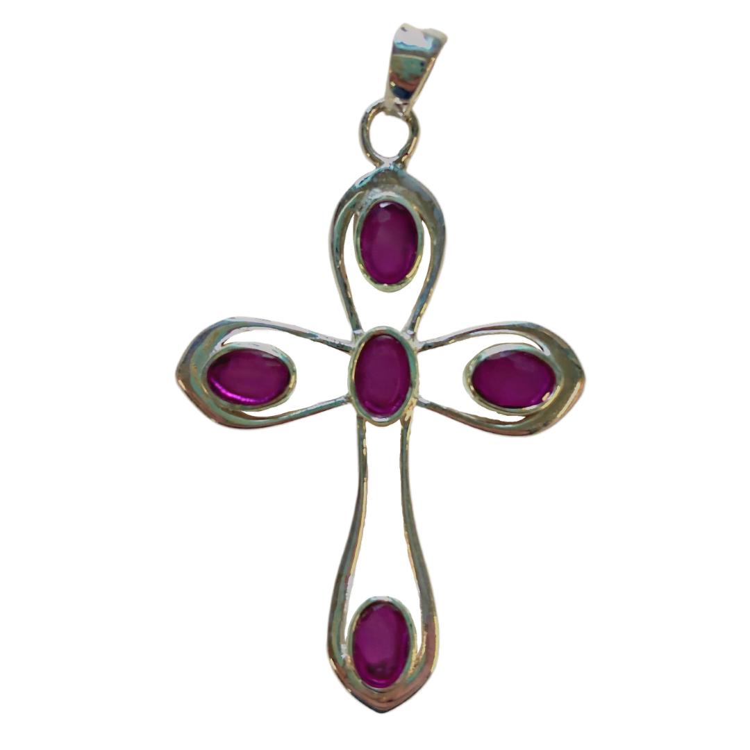 Ruby Cross Pendant