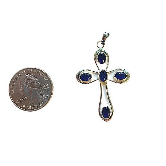 Sapphire Cross Pendant