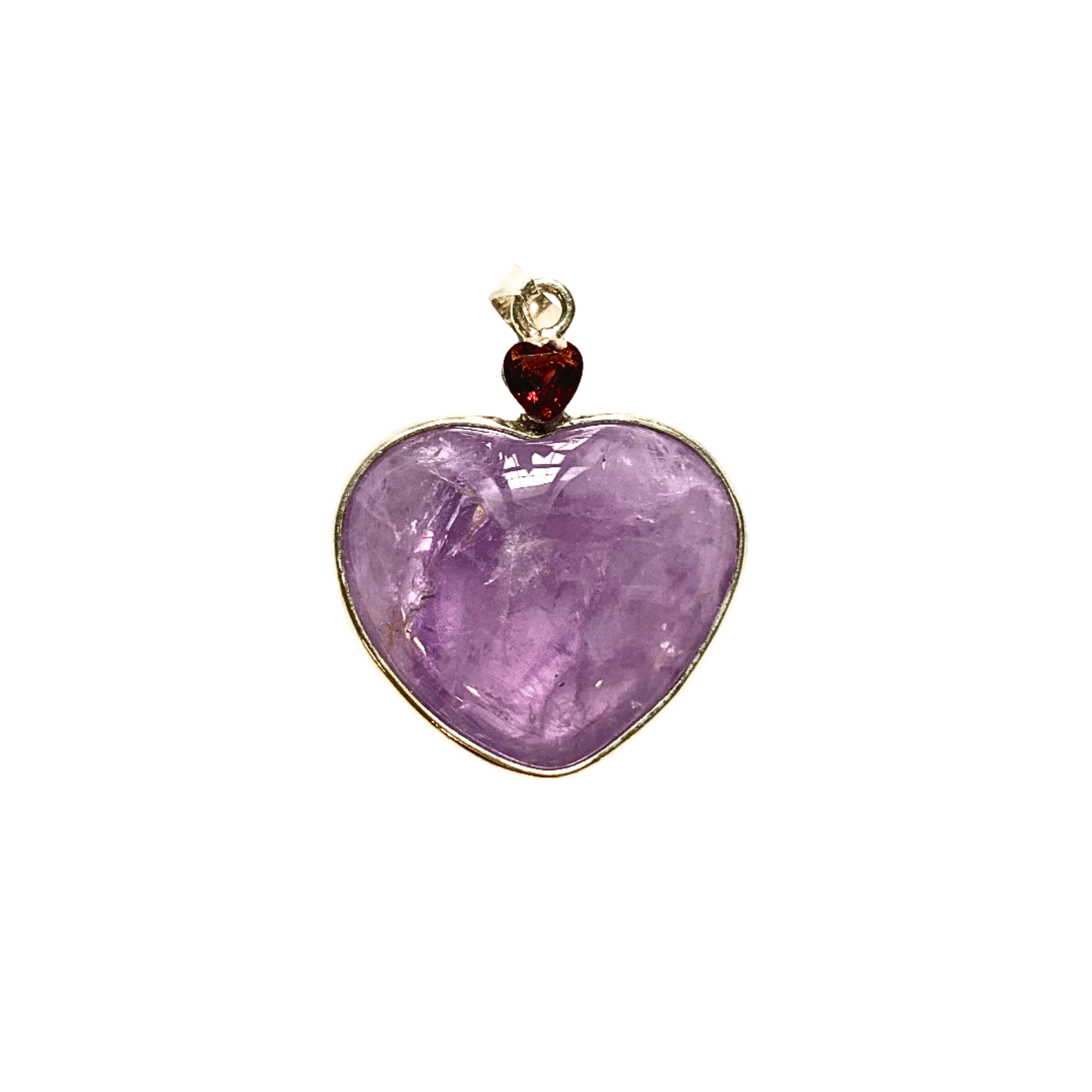 Amethyst Heart Pendant with Garnet
