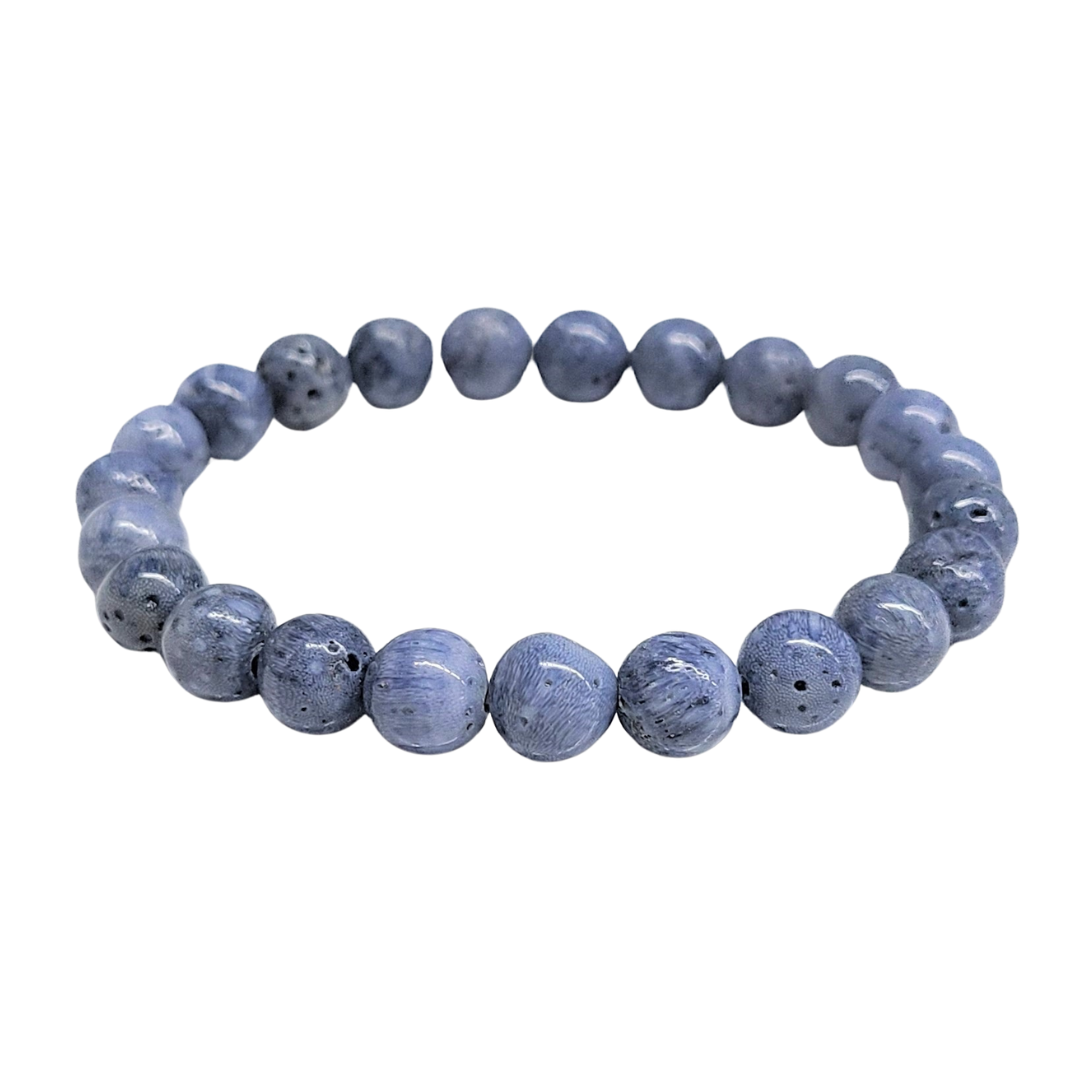Blue Coral Bracelet 8mm