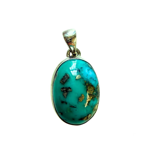Persian Turquoise Pendant - Large Oval