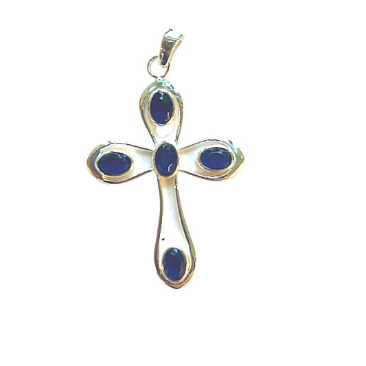 Sapphire Cross Pendant
